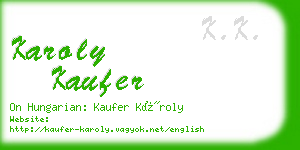 karoly kaufer business card